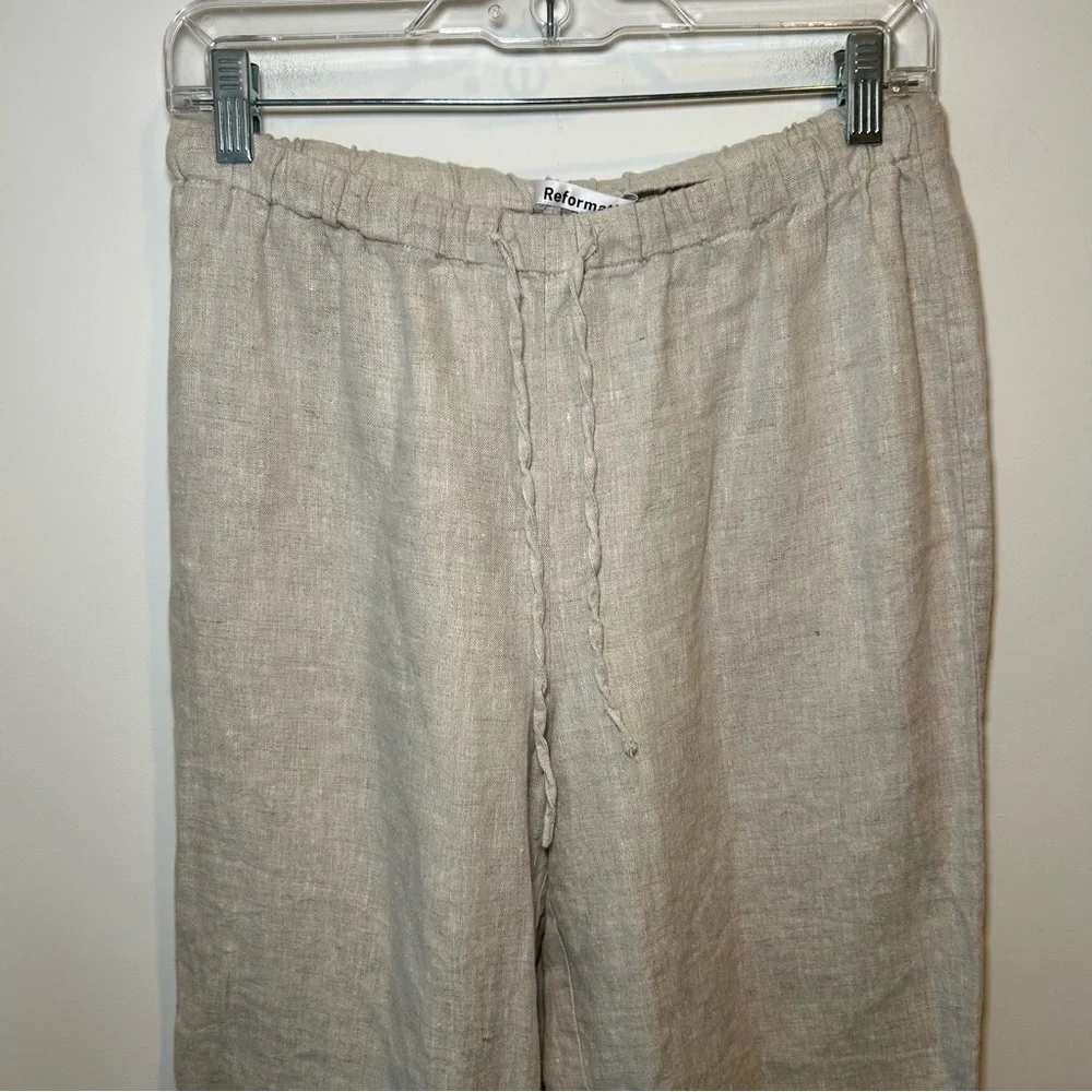 Reformation Linen Pants Oatmeal Size Small